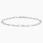 14K White Gold Paperclip Chain
