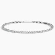 18K Gold Semi-Bezel Solitaire Bangle