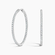 14K White Gold Diamond Luxe Hoops