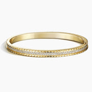 14K Yellow Gold Double Row Diamond Bangle