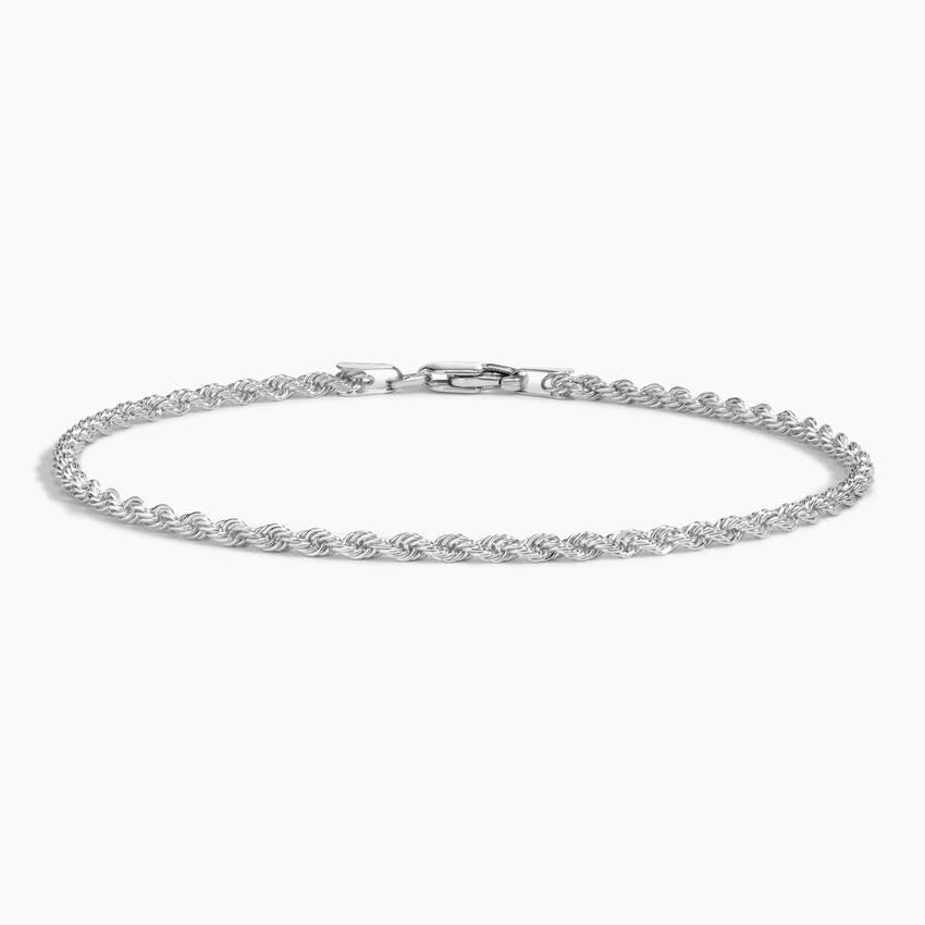 14K White Gold Classic Rope