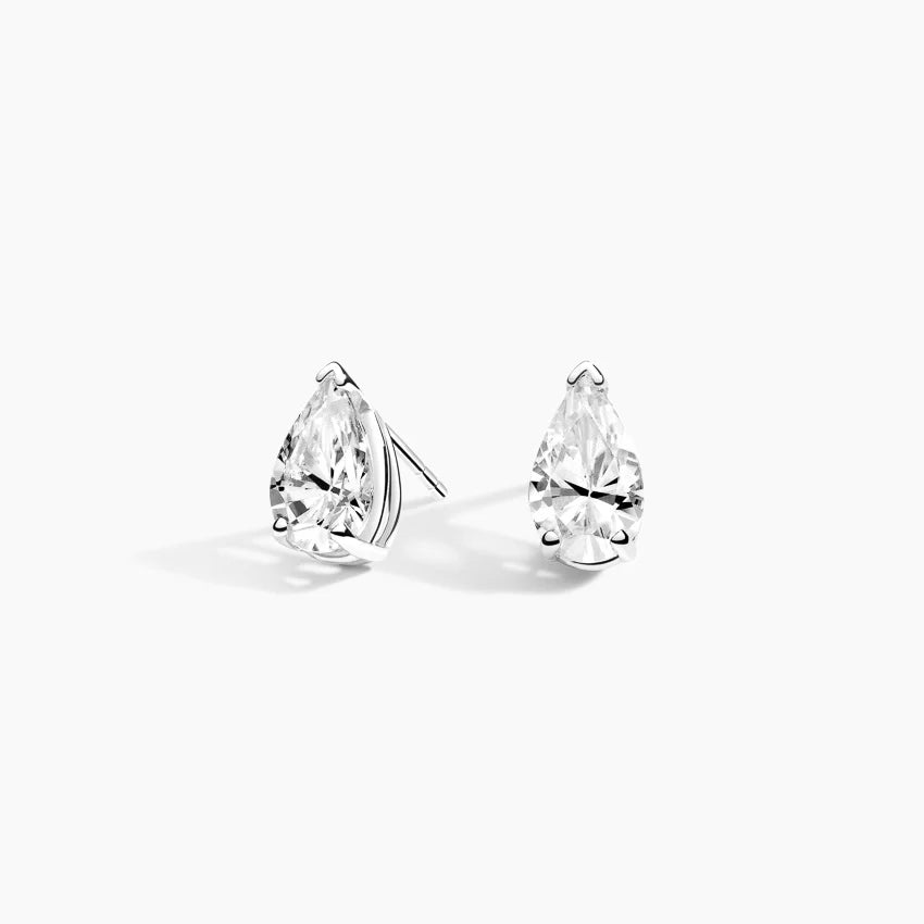 18K White Gold Pear Radiance Studs