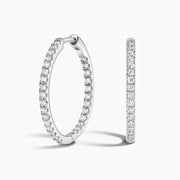 14K White Gold Diamond Radiance Hoops