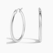14K White Gold Signature Classic Hoops
