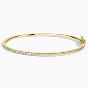 14K Yellow Gold Emerald-Cut Diamond Bangle