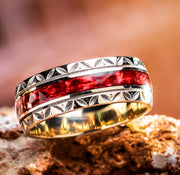 Crimson Laurel Cera Stone Band