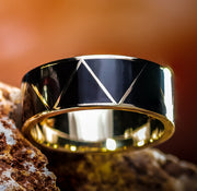 Noir Facet Cera Stone Band