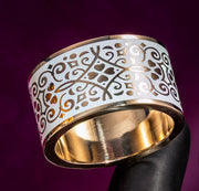 Ivory Filigree Cera Stone Band