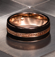 Obsidian Rope Cera Stone Band