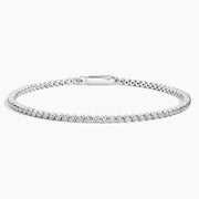 18K White Gold Bezel-Set Tennis Bracelet