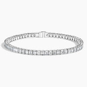 18K White Gold Emerald-Cut Tennis Bracelet