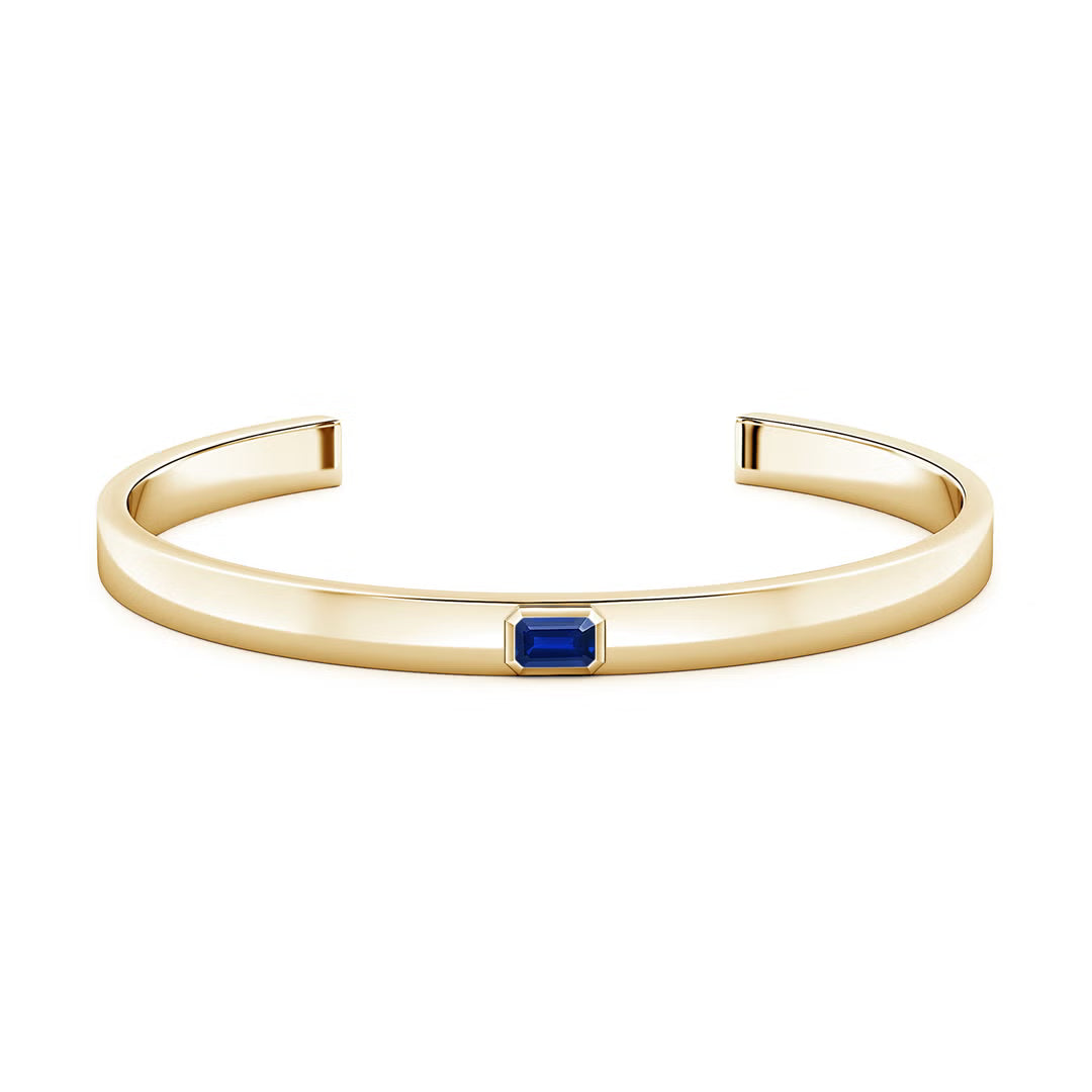 Sapphire Bezel Cuff Bracelet