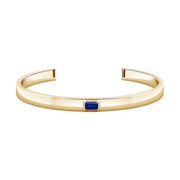 Sapphire Bezel Cuff Bracelet