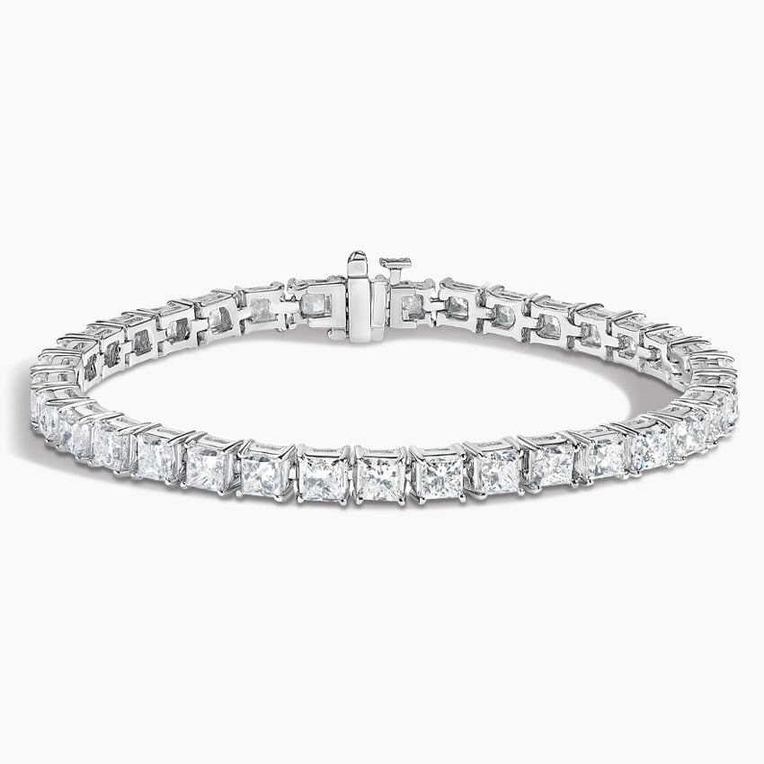 18K White Gold Princess Tennis Bracelet